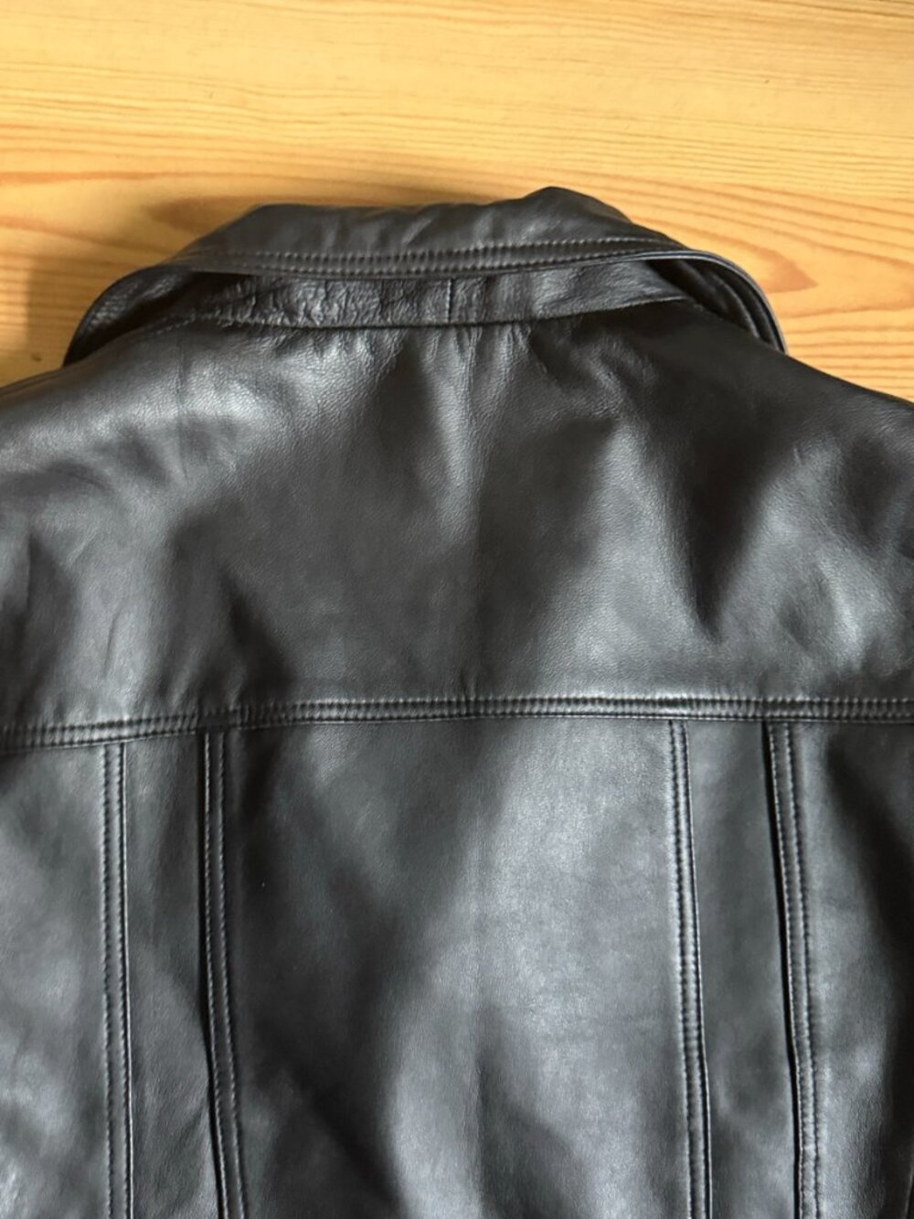 Leather Jacket 100% Lambskin Black Moto Biker Zip Uniquism New York Small - Picture 12 of 15
